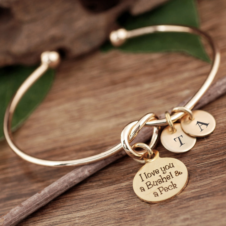 I Love you a Bushel &amp; a Peck Initial Knot Bracelet - Godfullness