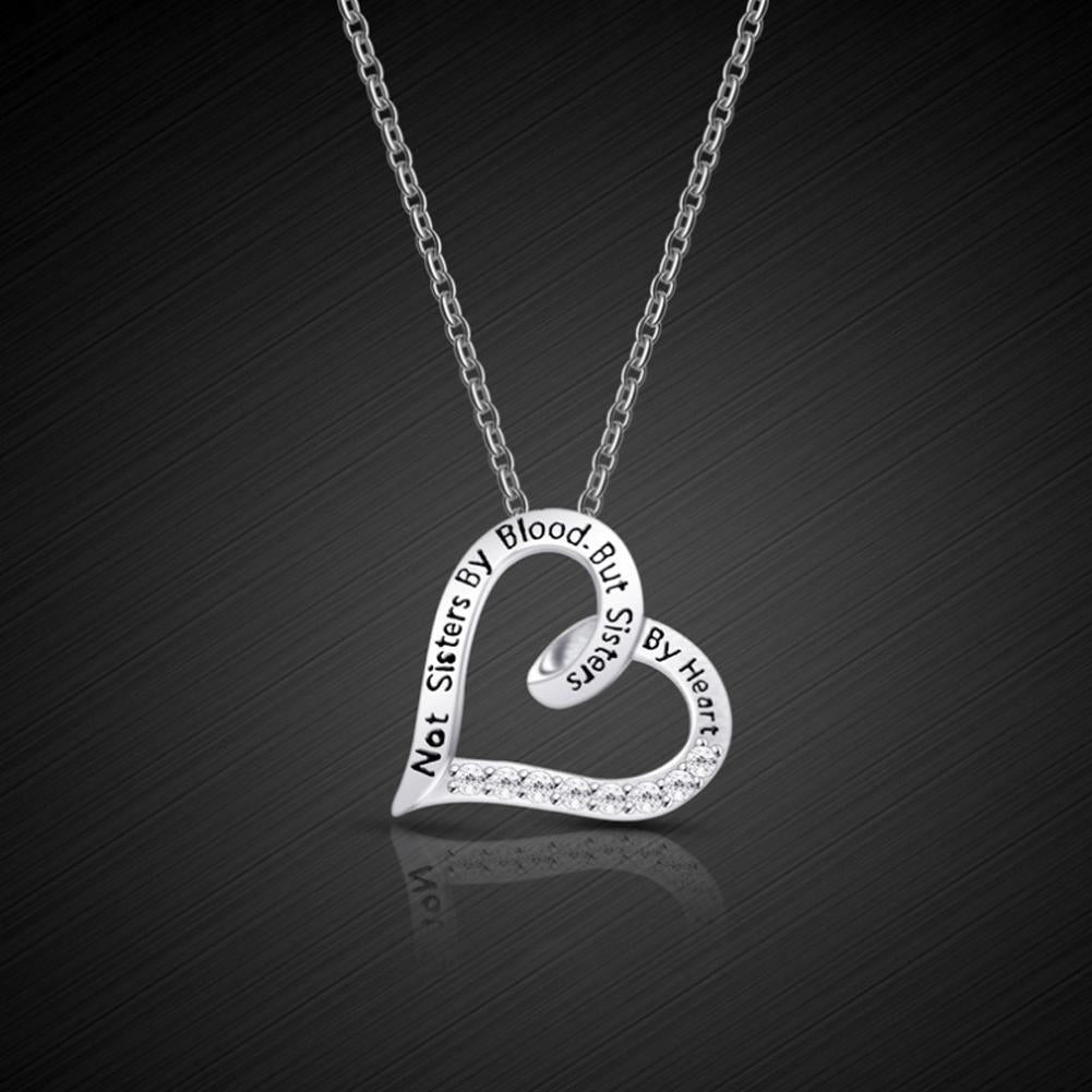 Not sisters by blood but sisters by heart sterling silver cheap