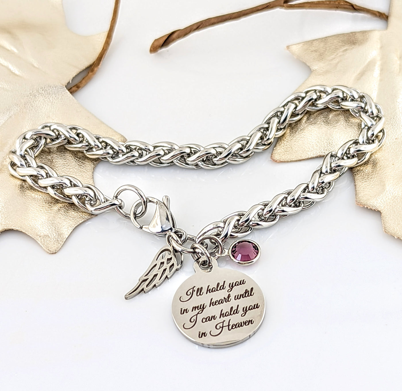 "I'll Hold You In My Heart" Memorial Bracelet