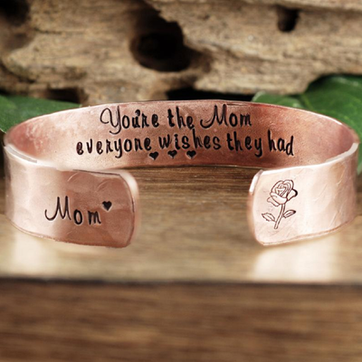 Personalized Mother's Cuff Bracelet