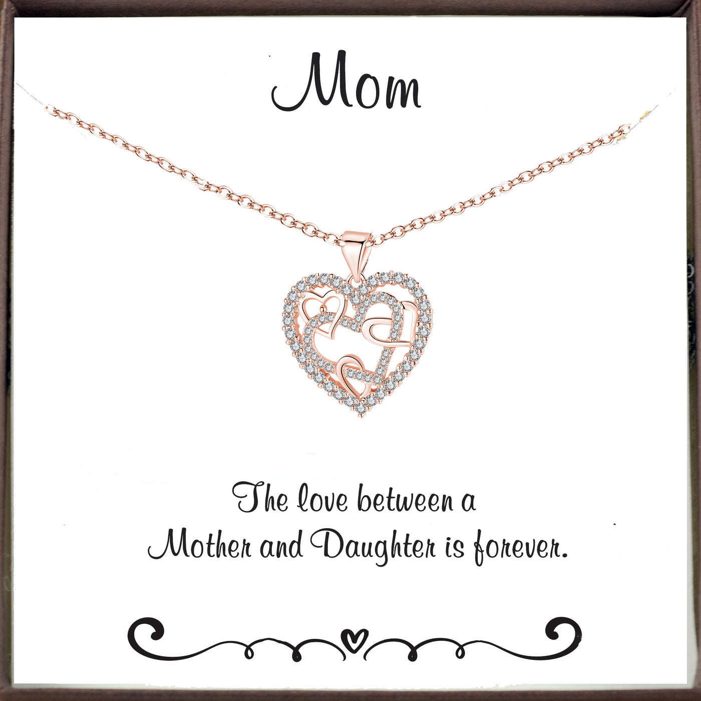 To my Mom - Interlocking Heart Necklace - Godfullness