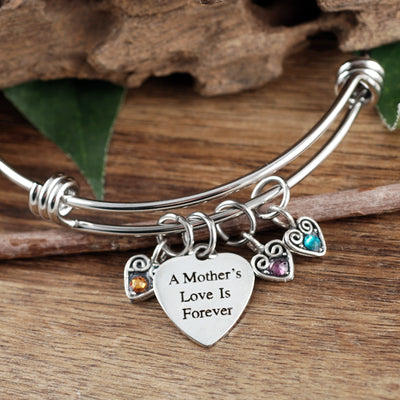 A Mother's Love is Forever Sterling Hearts Bracelet