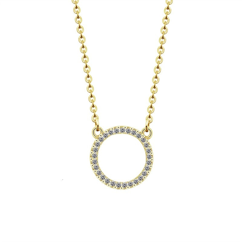 Gold Crystal Circle Necklace for Niece - Godfullness