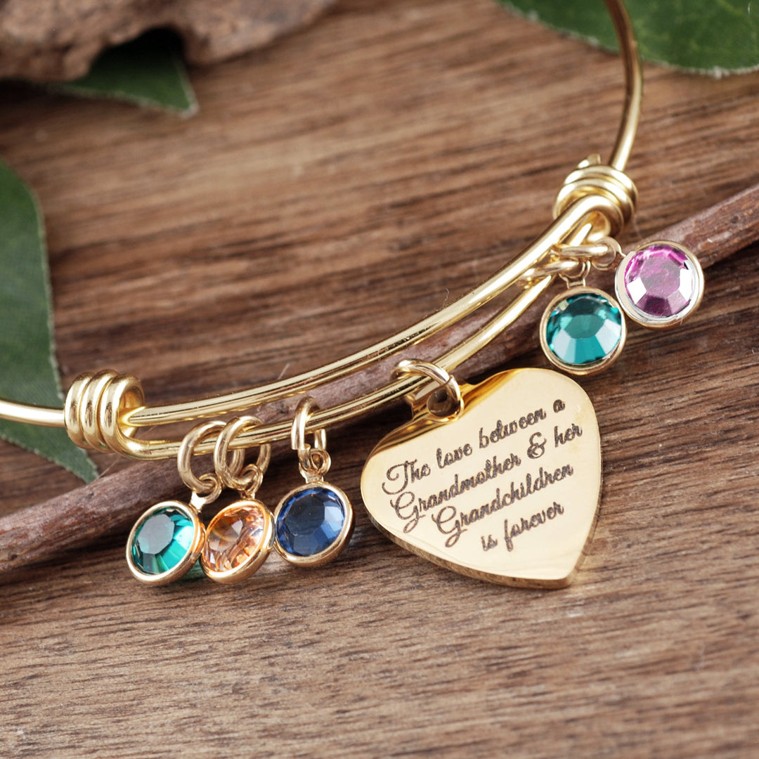 Stainless Steel Grandmother Birthstone Bracelet - Godfullness
