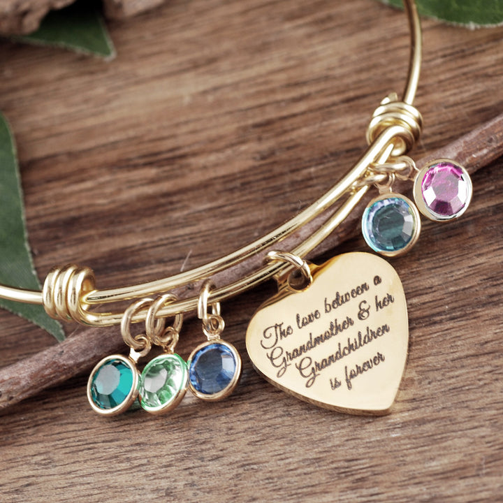 Stainless Steel Grandmother Birthstone Bracelet - Godfullness