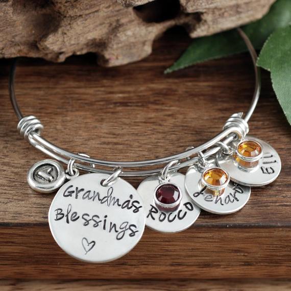 Grandma's Blessings Bracelet w/ Pewter Heart