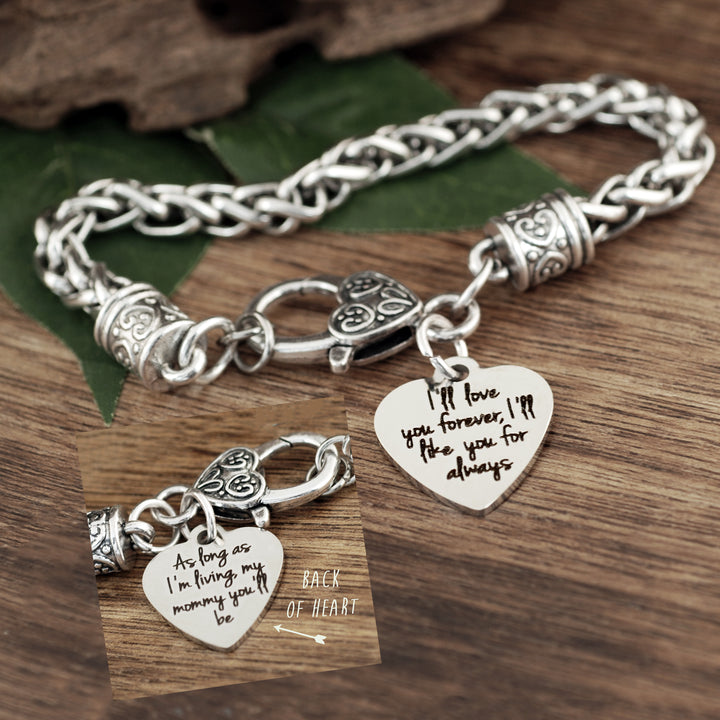 As long as I m living my Mommy you ll be Antique Silver Bracelet Godfullness