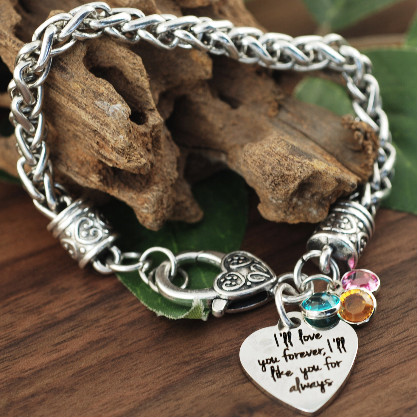 As long as I'm living my Mommy you'll be Antique Silver Bracelet - Godfullness