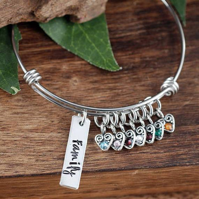 Personalized Sterling Silver Hearts Bracelet for Mom and Grandma - Godfullness