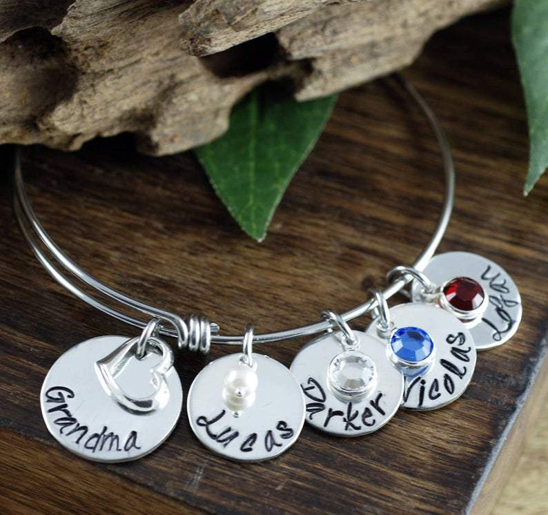 Silver Custom Name Bracelet w/ Sterling Silver Heart - Godfullness