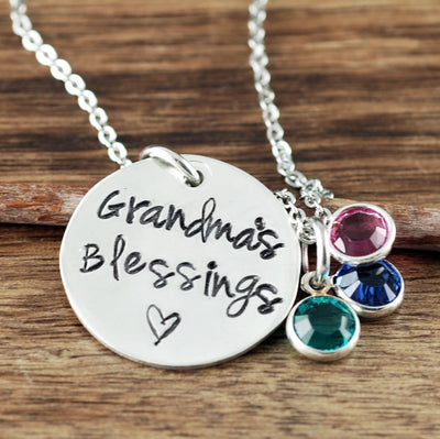 Grandma's Blessings Necklace with Birthstones - Godfullness