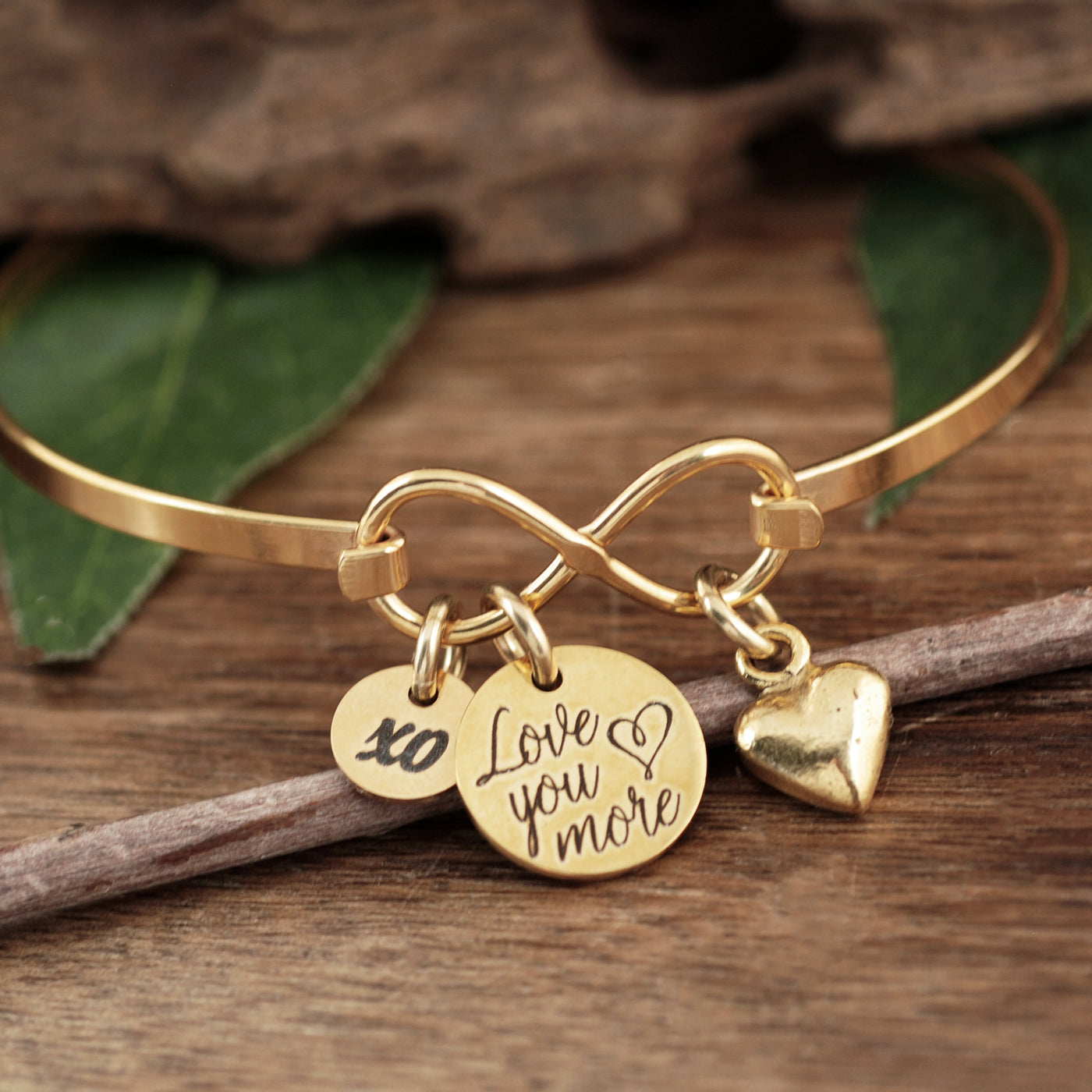 Love you More Bracelet with Puffed Heart