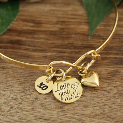 Love you More Bracelet with Puffed Heart
