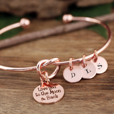 Love you to the Moon & Back Initial Knot Bracelet - Godfullness