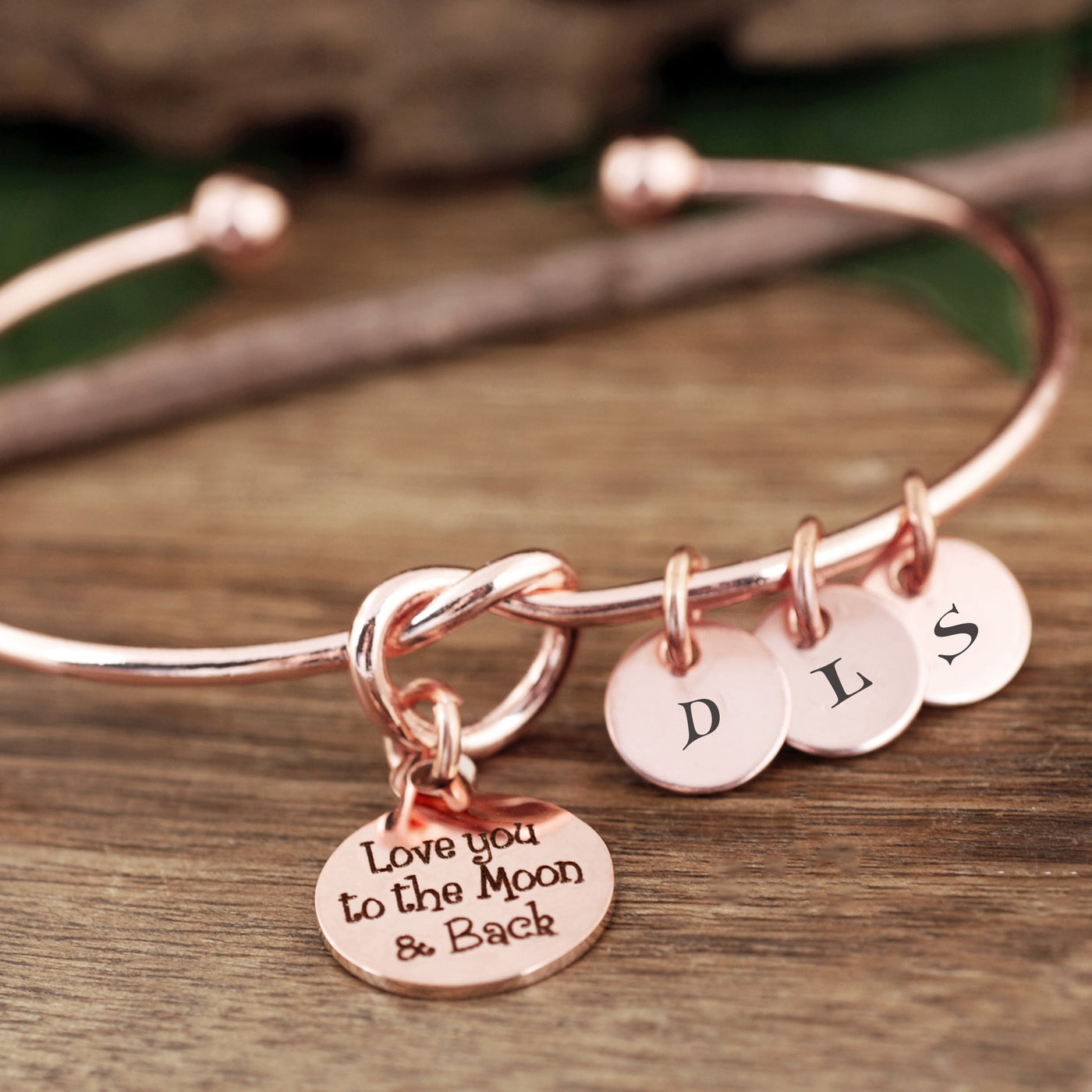 Love you to the Moon & Back Initial Knot Bracelet - Godfullness