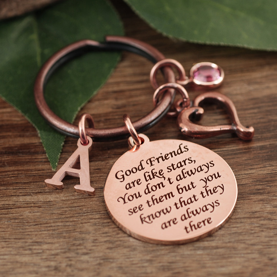 Good Friends are Like Stars - Personalized Friend Keychain - Godfullness