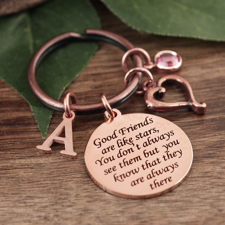 Good Friends are Like Stars - Personalized Friend Keychain - Godfullness