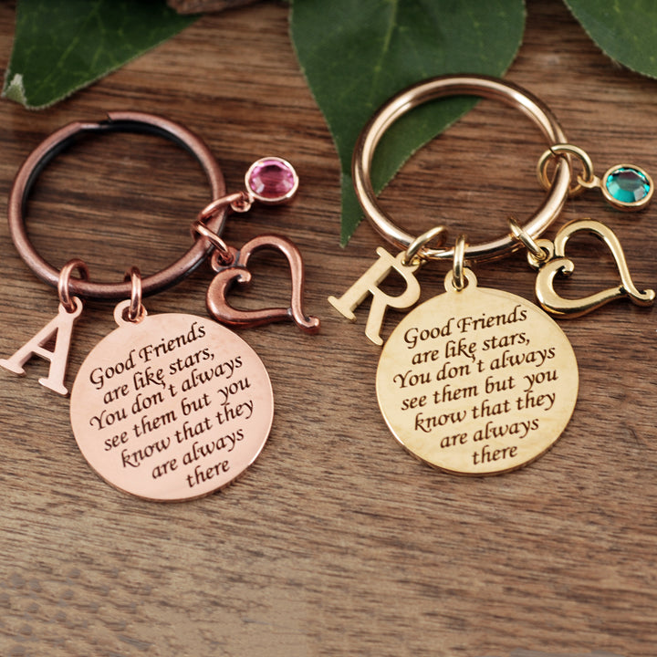 Good Friends are Like Stars - Personalized Friend Keychain - Godfullness