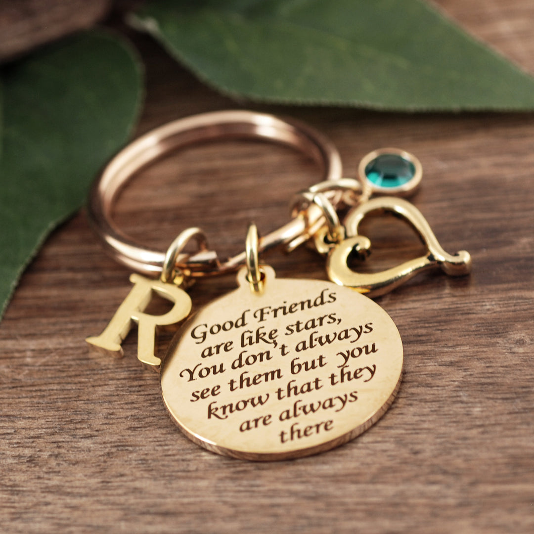 Good Friends are Like Stars - Personalized Friend Keychain - Godfullness