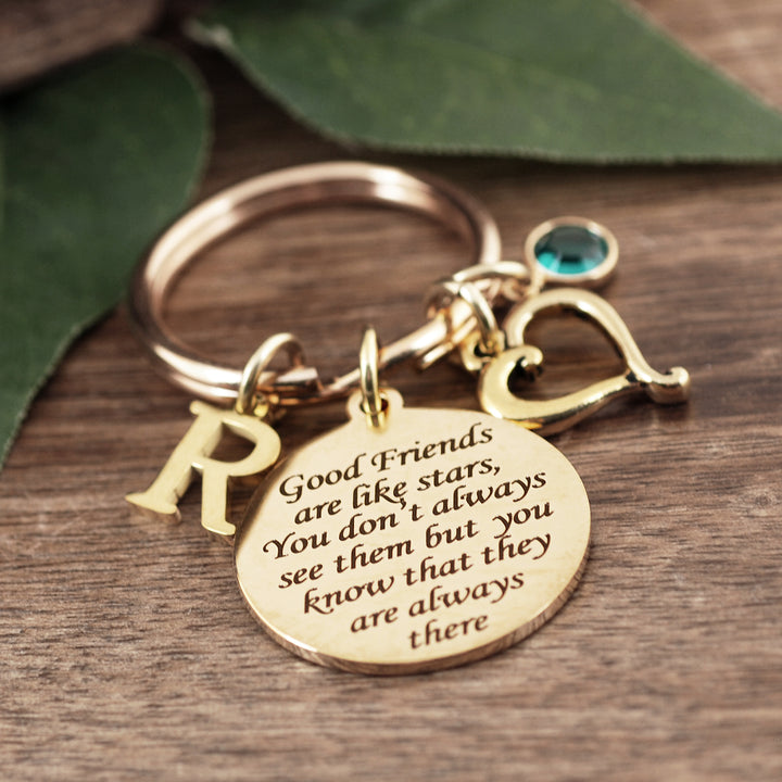 Good Friends are Like Stars - Personalized Friend Keychain - Godfullness