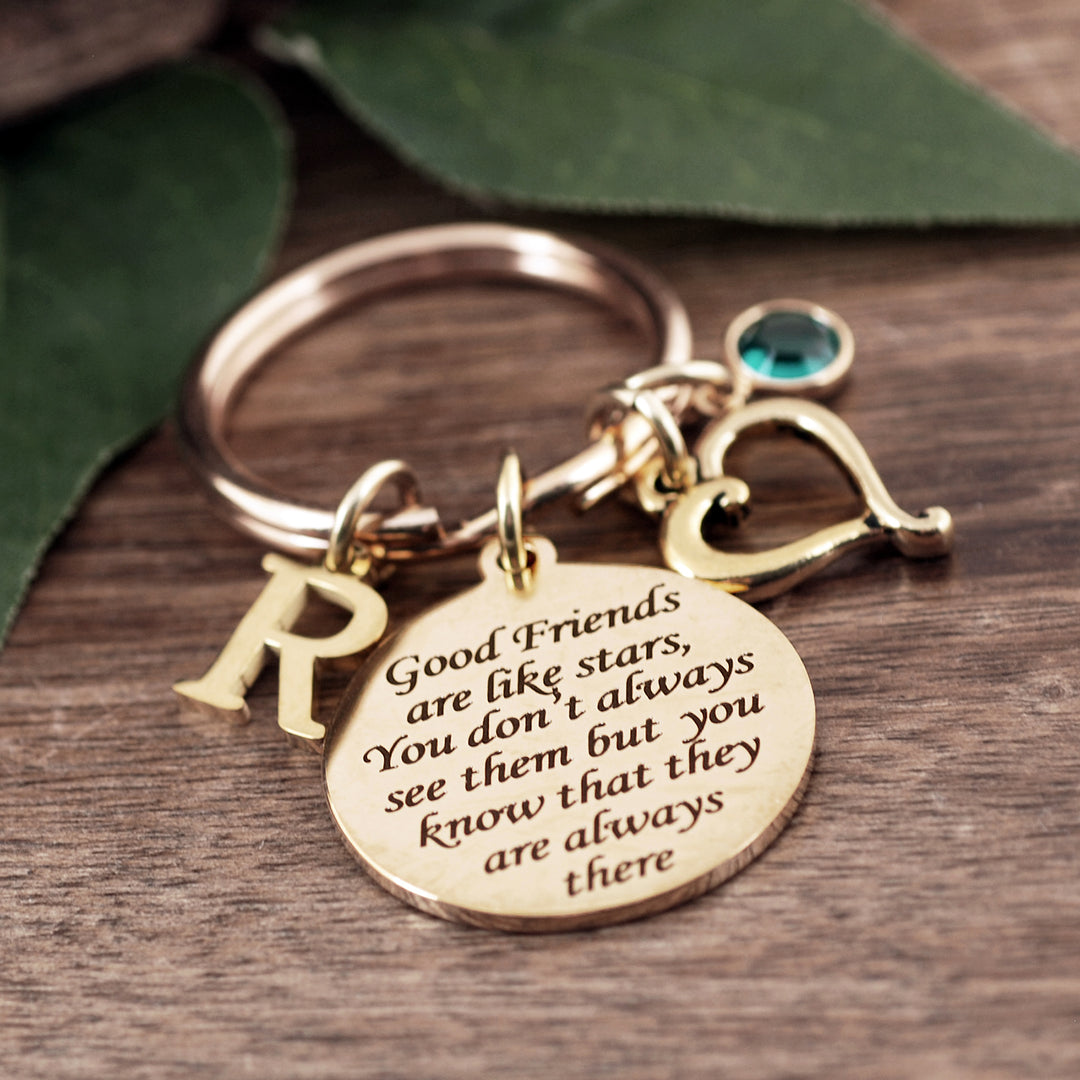 Good Friends are Like Stars - Personalized Friend Keychain - Godfullness