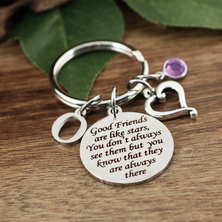 Good Friends are Like Stars - Personalized Friend Keychain - Godfullness