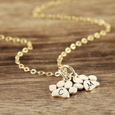 Personalized Pet Memorial Necklace with Dog Paws - Godfullness