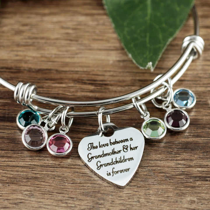 Gold Stainless Steel Grandmother Bracelet with Birthstones Godfullness
