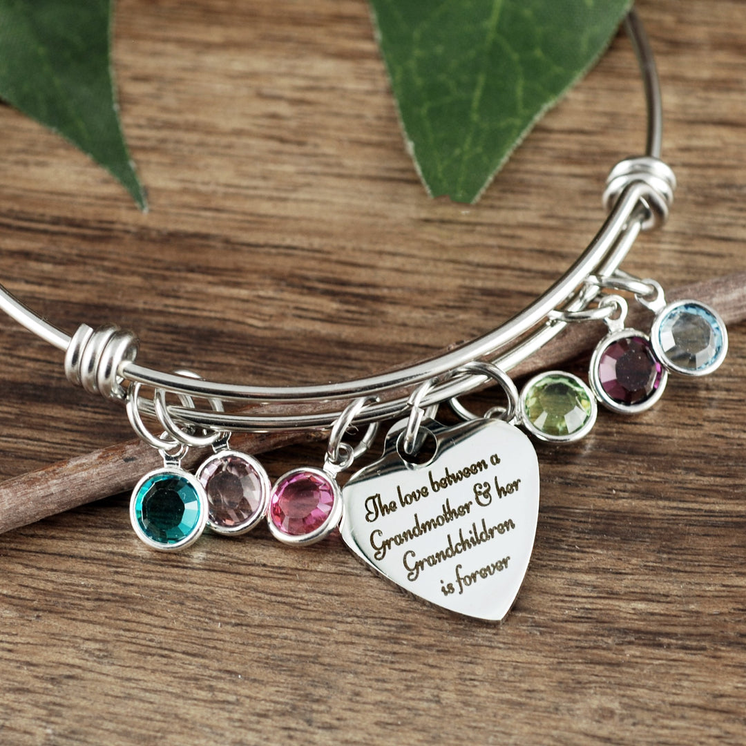 Stainless Steel Grandmother Birthstone Bracelet - Godfullness