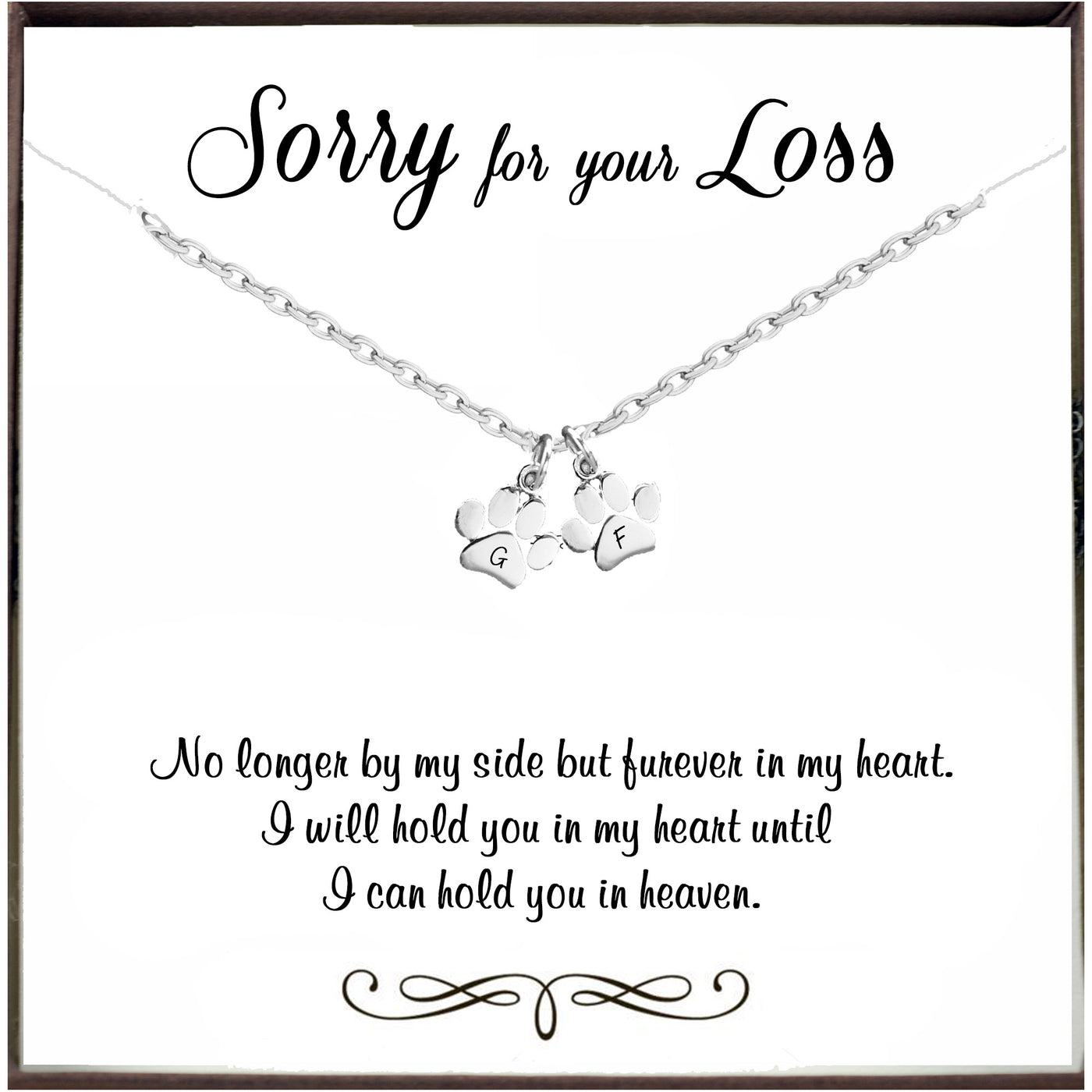 Personalized Pet Memorial Necklace with Dog Paws - Godfullness