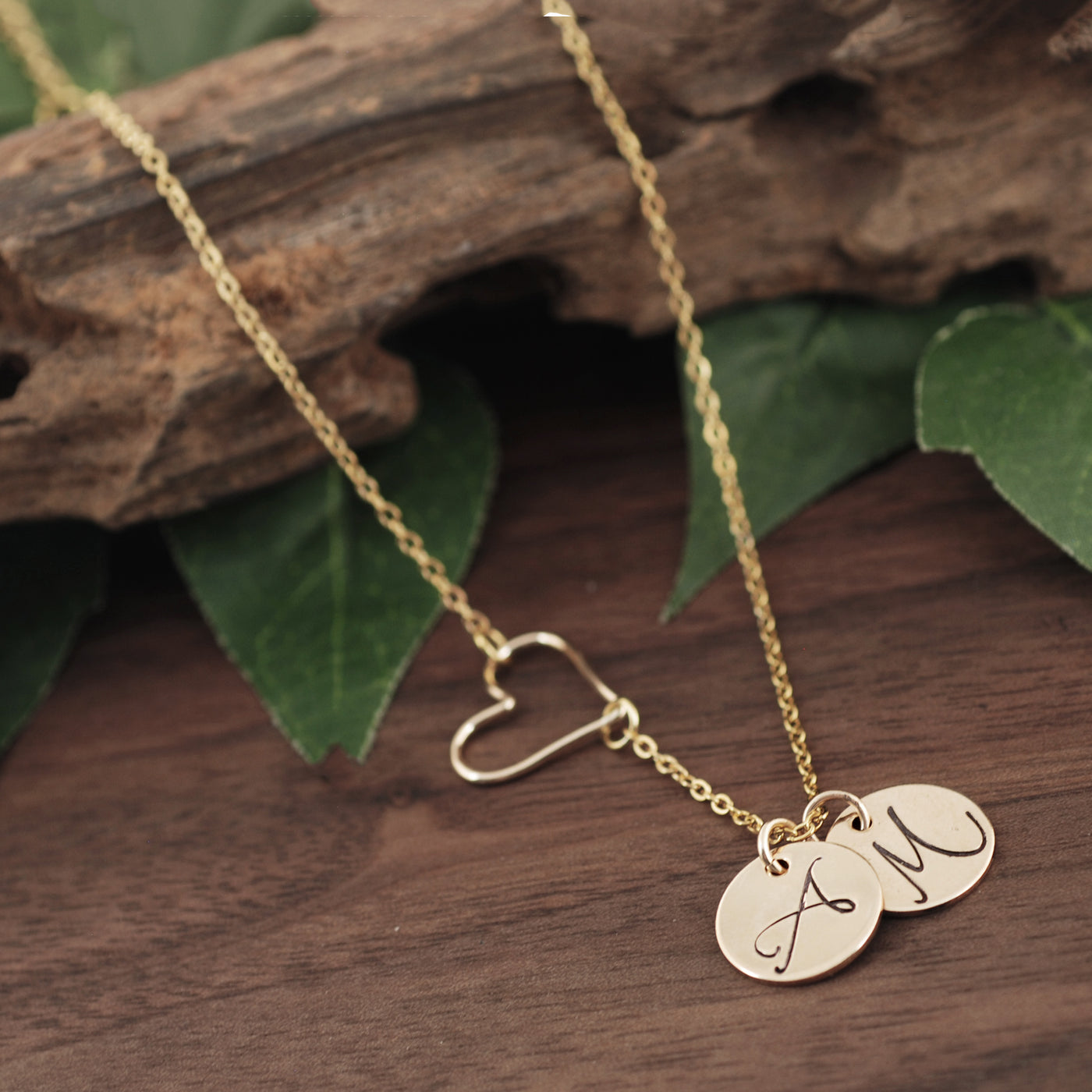 Personalized Sideways Heart Initial Necklace - Godfullness