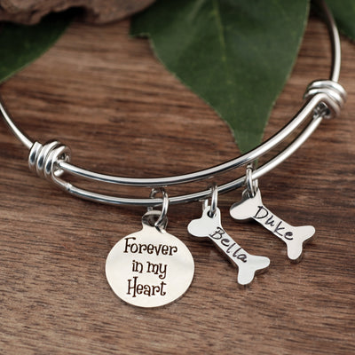 Pet Memorial Bracelet with Personalized Dog Bones - Godfullness