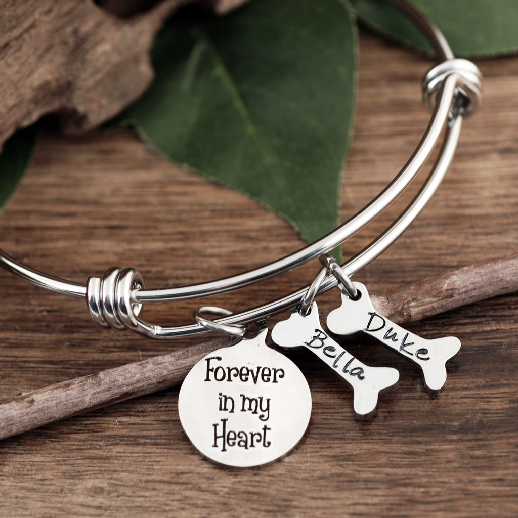 Pet Memorial Bracelet with Personalized Dog Bones Godfullness