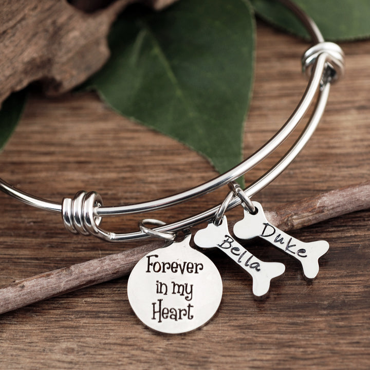 Pet Memorial Bracelet with Personalized Dog Bones Godfullness