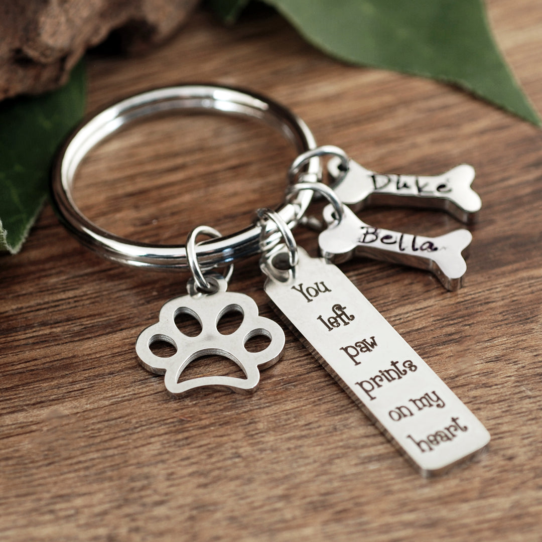 Personalized Pet Memorial Keychain with Dog Bones - Godfullness
