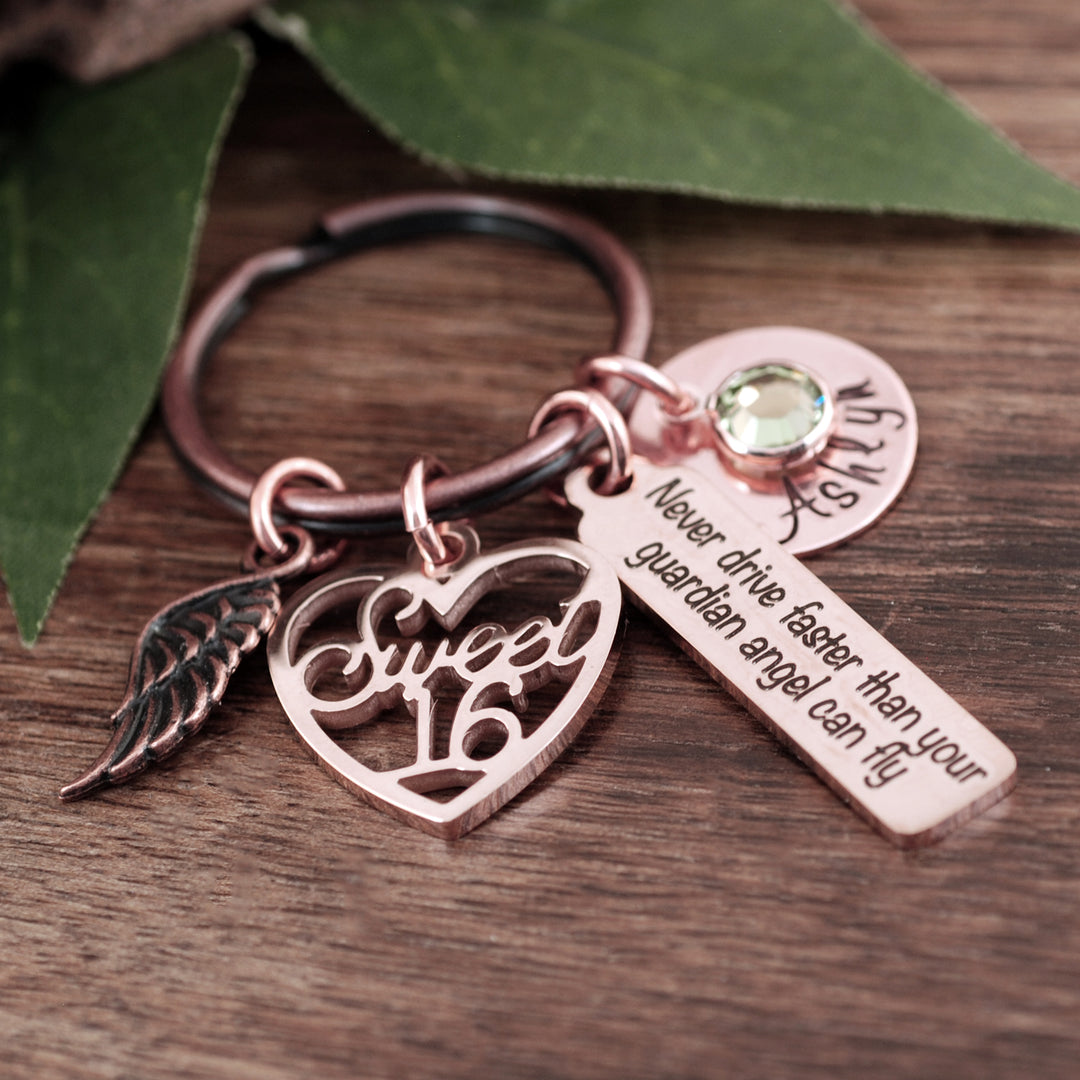 Guardian Angel Sweet 16 Keychain - Godfullness