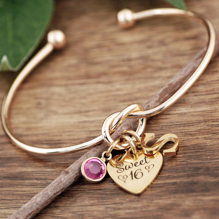 Personalized Sweet 16 Knot Bracelet Godfullness