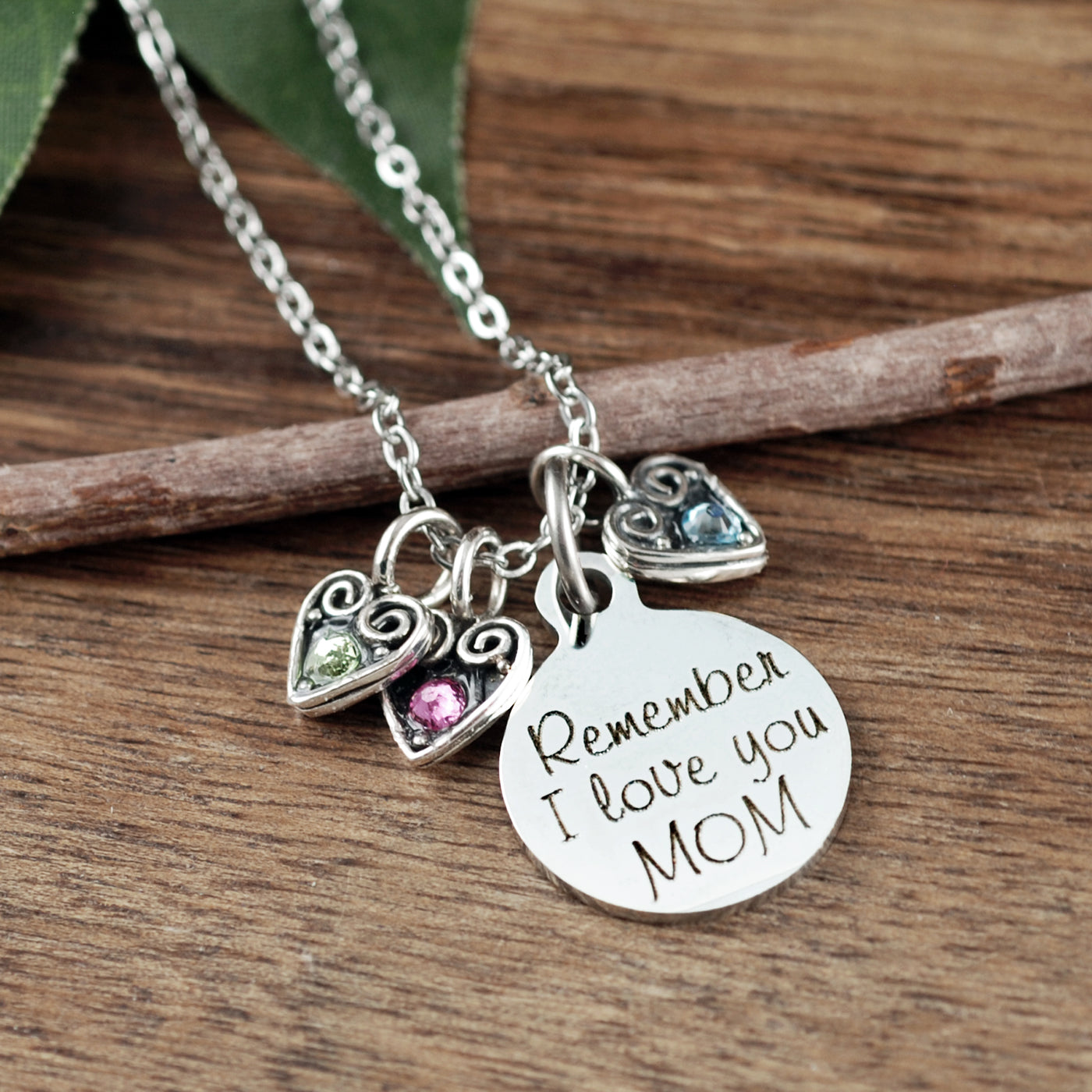 Remember I love you MOM - Sterling Hearts Necklace - Godfullness