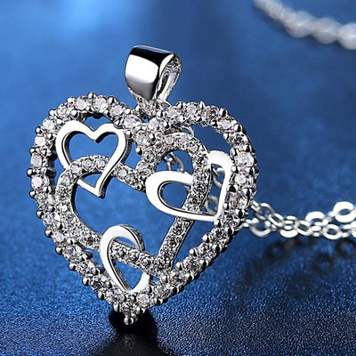 Interlocking Rose Gold Heart Necklace - Godfullness