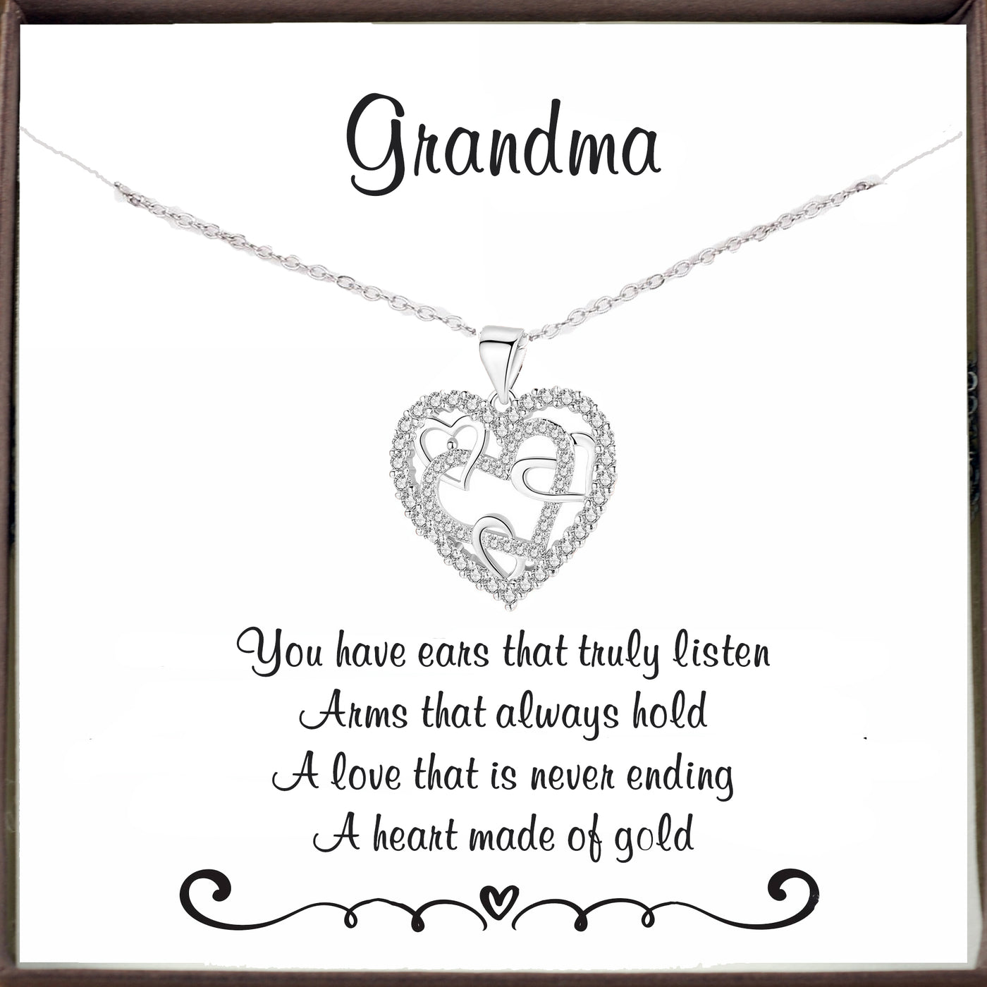 To my Grandma - Inspirational Heart Necklace