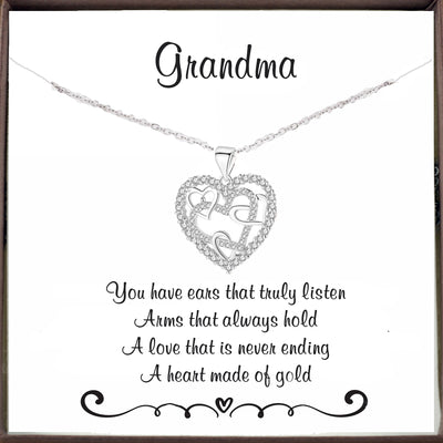 To my Grandma - Inspirational Heart Necklace - Godfullness