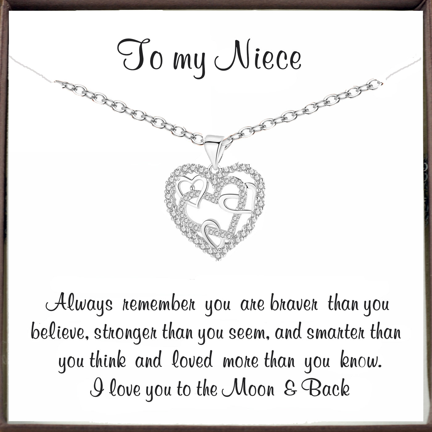 To my Niece - Inspirational Heart Necklace