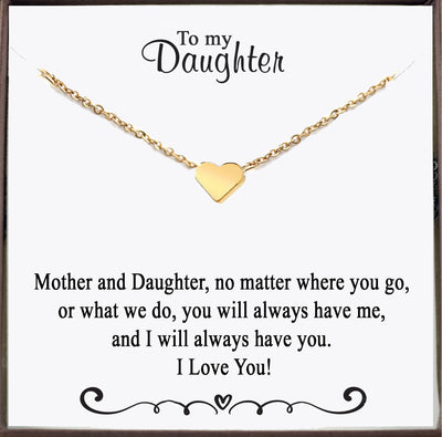 Gold Heart Necklace for Daughter - Godfullness