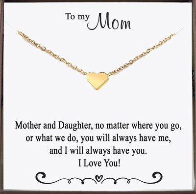 Gold Heart Necklace for Mom - Godfullness