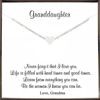 Silver Heart Necklace for Granddaughter