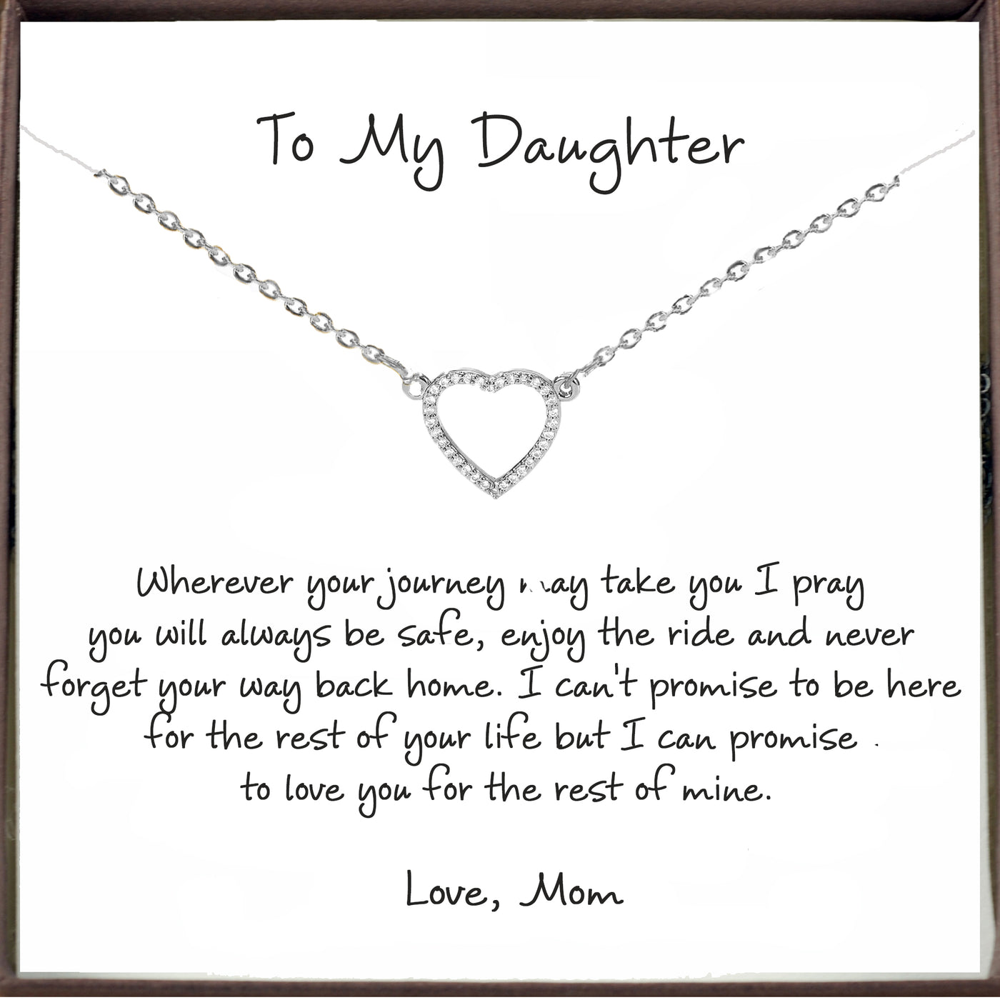 To my Daughter - Crystal Heart Necklace - Godfullness