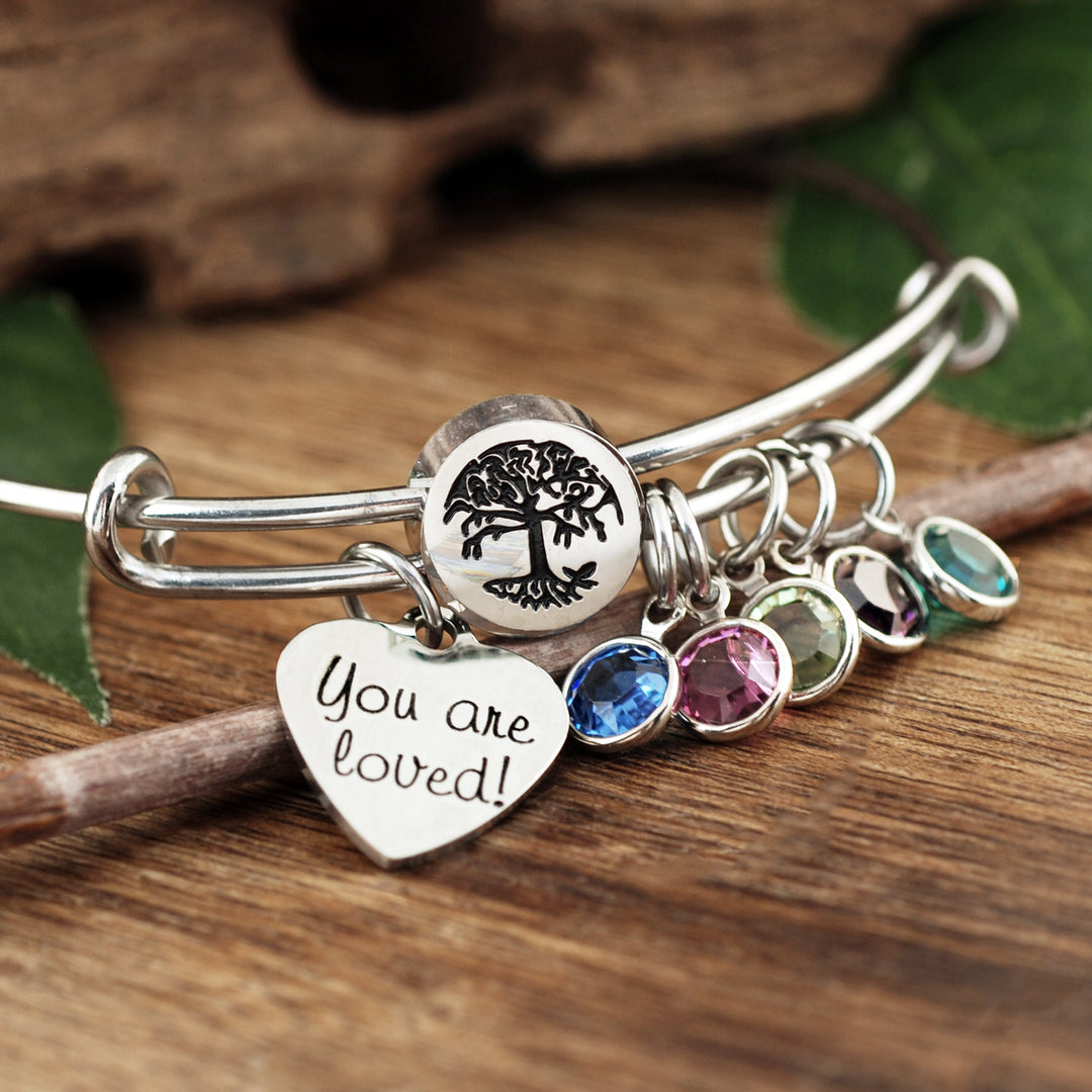 Family Tree Birthstone Bracelet for Grandma or Mom - Godfullness