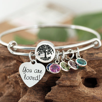 Family Tree Birthstone Bracelet for Grandma or Mom - Godfullness