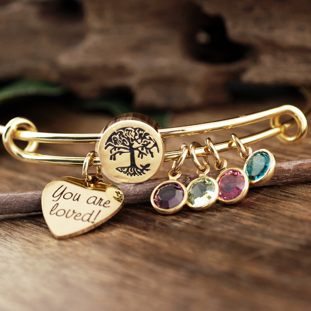 Family Tree Birthstone Bracelet for Grandma or Mom - Godfullness