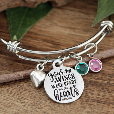 Your wings were ready but our Hearts were not Memorial Bracelet - Godfullness